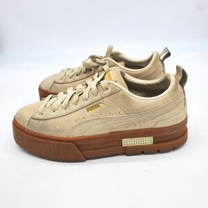Puma Women's Beige Mayze Suede Sneakers Size 11 Shoes Pink